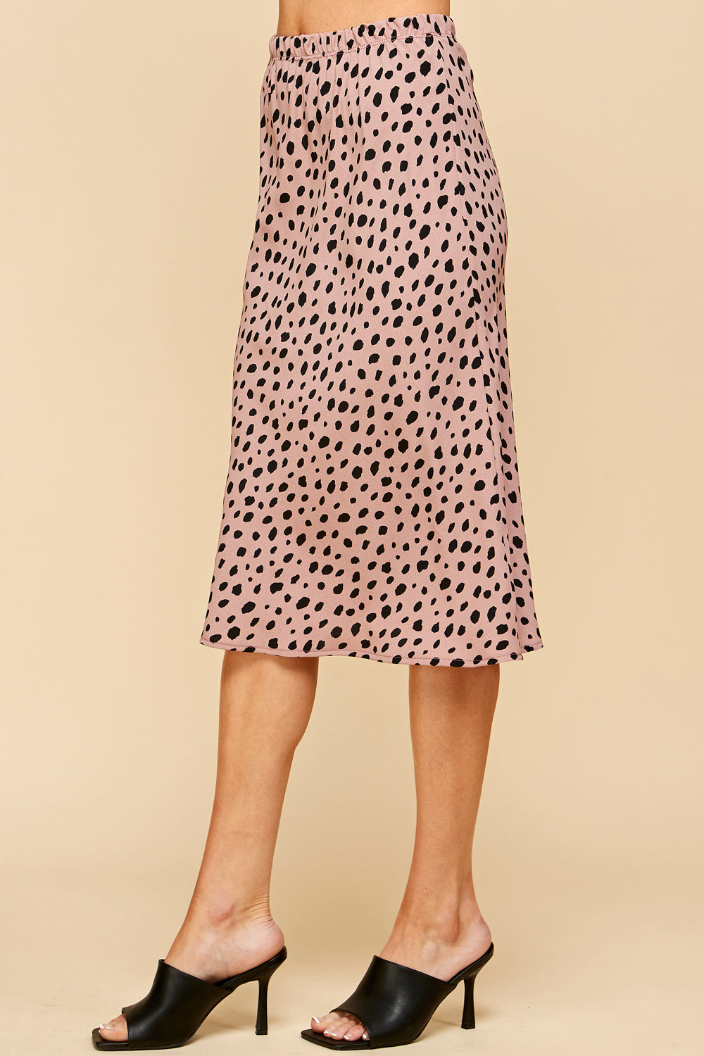 Mauve with Black Midi Skirt