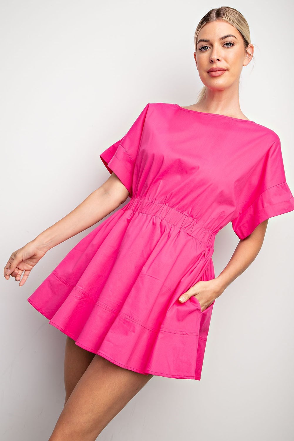 Barbie Pink Short Sleeve Mini Dress