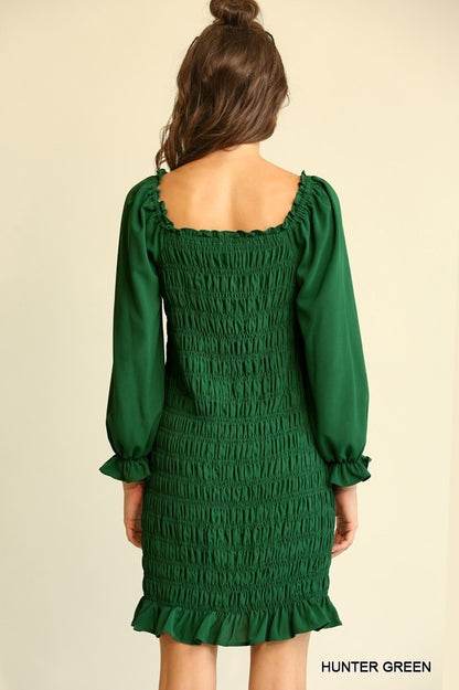 Hunter Green Mini Dress