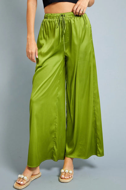 Green Wide Leg Pants