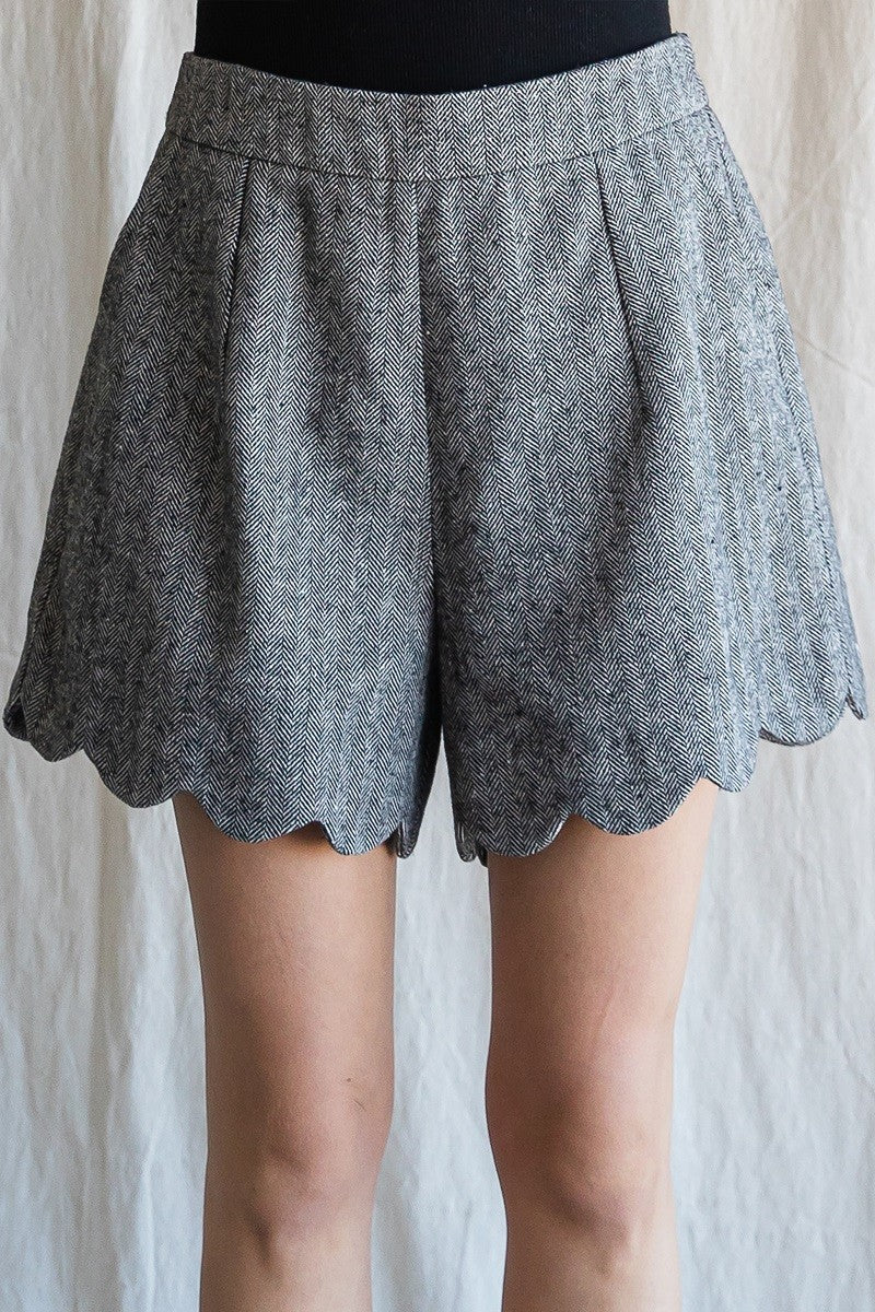 Black and White Pattern Dress Shorts